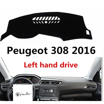 Чехол для приборной панели автомобиля с левым рулем, коврик для Peugeot 308 2016 2017 2018 2019 С индивидуальной вышивкой, коврик хорошего качества
