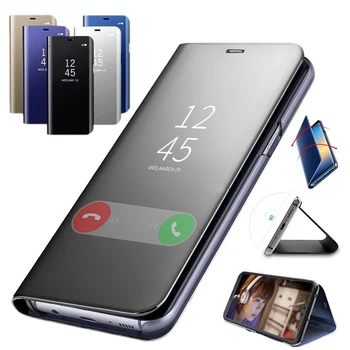 Смарт-чехол Для Samsung Galaxy S9 S8 S10 S7 Edge Plus S21 Зеркальная Крышка Из Искусственной Кожи Флип-Чехол Для Samsung Note 10 9 8 Note 20 Ultra