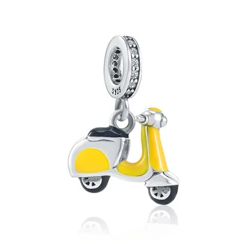 Новый Серебристый Цвет Желтый Мотоцикл Diy Бисер Подходит Для Европейских Браслетов-Оберегов Ювелирные Аксессуары A2232