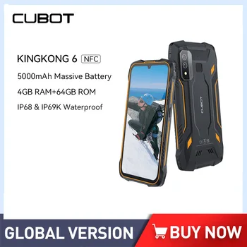 Водонепроницаемые смартфоны Cubot KingKong 6, 4 ГБ оперативной памяти, 64 ГБ ПЗУ (128 ГБ расширенной), аккумулятор 5000 мАч, NFC 4G, две SIM-карты, телефоны Android