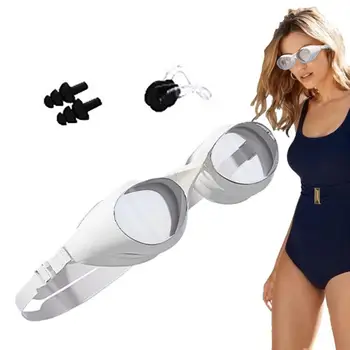 Женские очки для плавания с высокой четкостью изображения, противотуманные очки для плавания, водонепроницаемые Силиконовые очки для плавания с регулируемой защитой от ультрафиолета