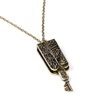 Модное винтажное ожерелье с ключом-шармом, которое можно открыть, ожерелье с ключом-шкатулкой 